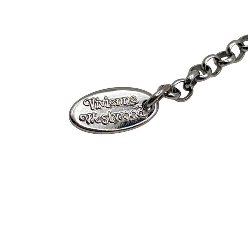 Vivienne Westwood Orb Necklace Purple Crystal Saturn Pendant Silver Tone 16-18" - Picture 6 of 13